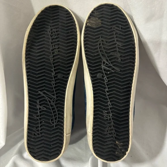 Vintage Havana Blue Denim Shoes Sneakers Size 6 Chain Link Slip On - Picture 6 of 7